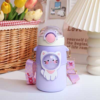 Kawaii Water Bottle with Straw