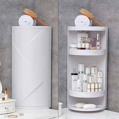 Rotating Plastic Bathroom Corner Shelf