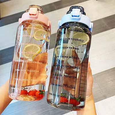 Transparent Motivational Water Bottles