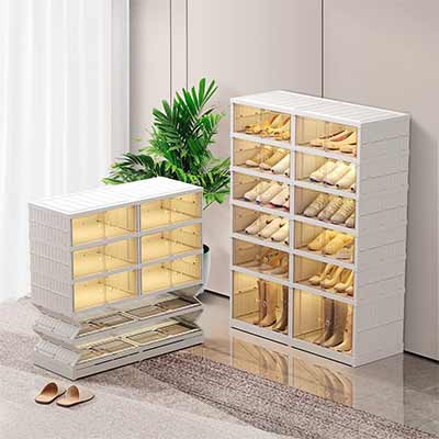 Foldable Stackable Shoe Rack No Installation