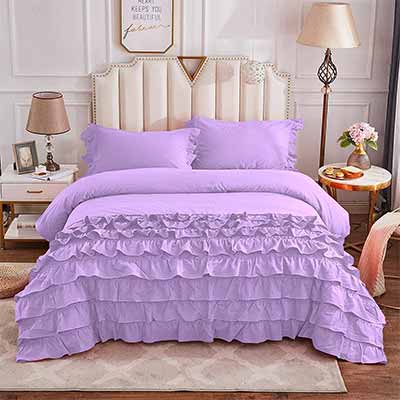 Lace Ruffled Quilt Cover Bedding Set