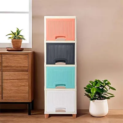 4 Units Organizer Stackable Multicolor