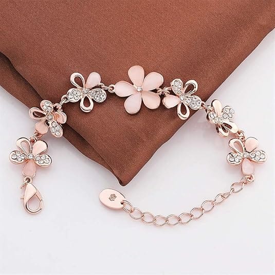 Best Rose Gold Plated Adjustable Flower Link Bracelet